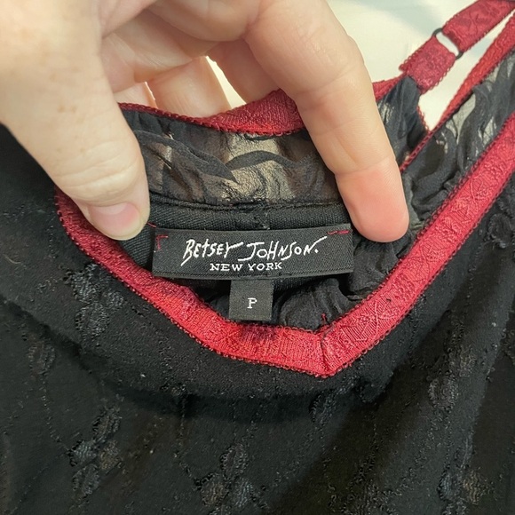 90’s y2k Betsey Johnson black and maroon vintage slip dress size small petite - Picture 8 of 9